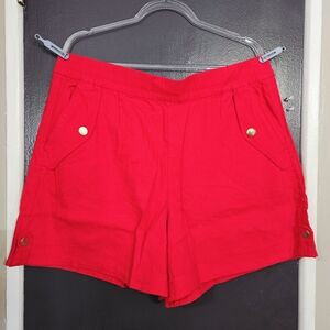 INC International Concepts Women's Vibrant Red High Waist Shorts